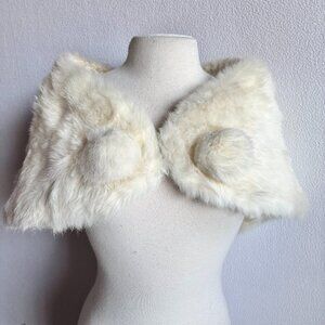 NO LONGER AVAILABLE 1960s White Rabbit Fur Stole Wrap